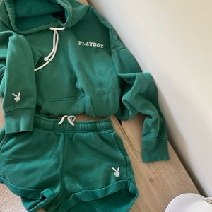 Playboy x Pacsun hoodie/ shorts set